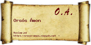 Orsós Ámon névjegykártya